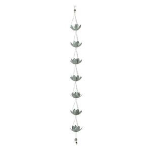 70 Inch Galvanized Metal Flower Rain Chain Gutter Home Decor Downspout Accent